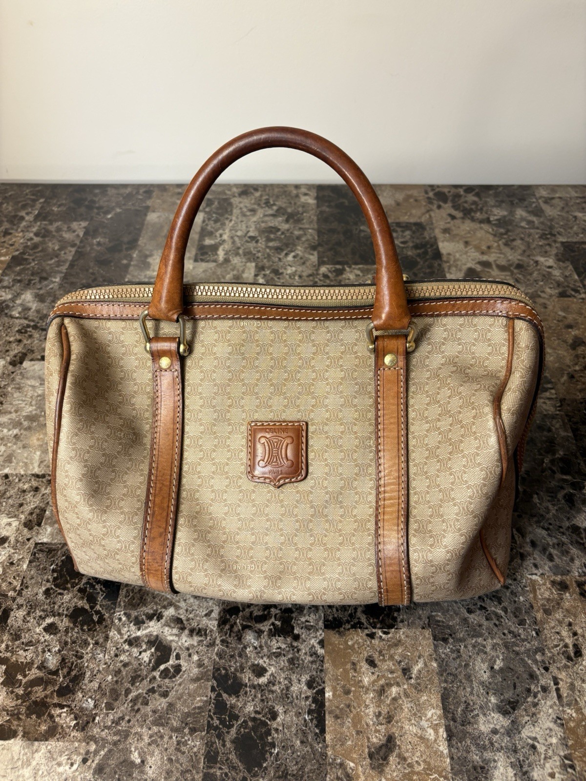 Celine Macadam Triomphe Mini Boston Bag
