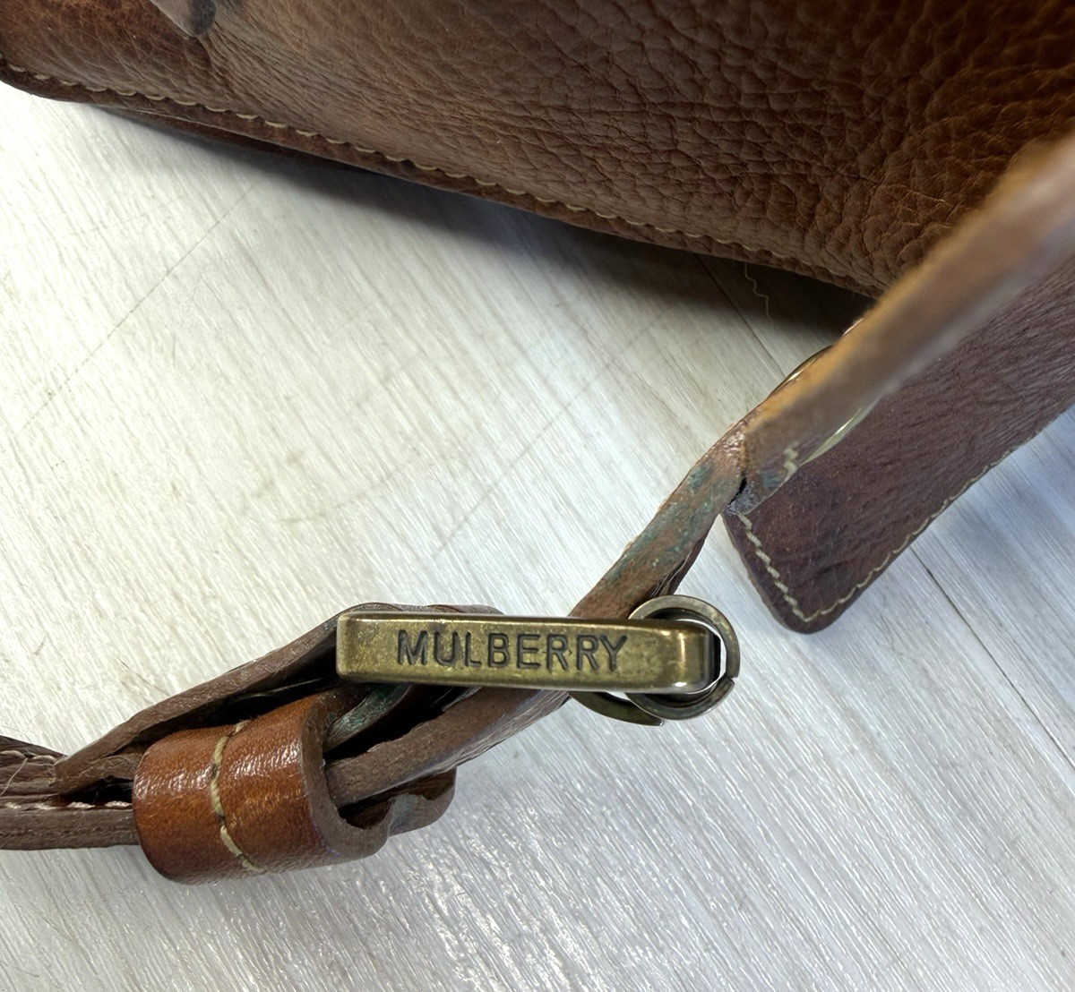 Y2K Original Mulberry Roxanne Satchel Front Belted Pockets Oak Darwin Leather