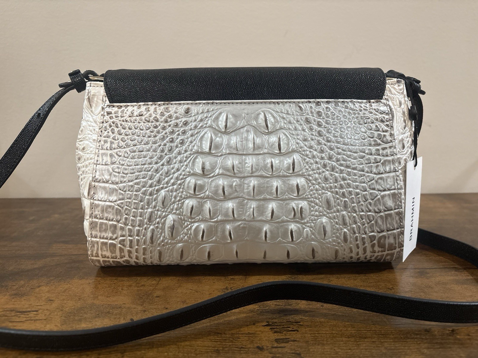 Brahmin Jenah In Winter White Minden Crossbody Or Shoulder Genuine Leather NWT
