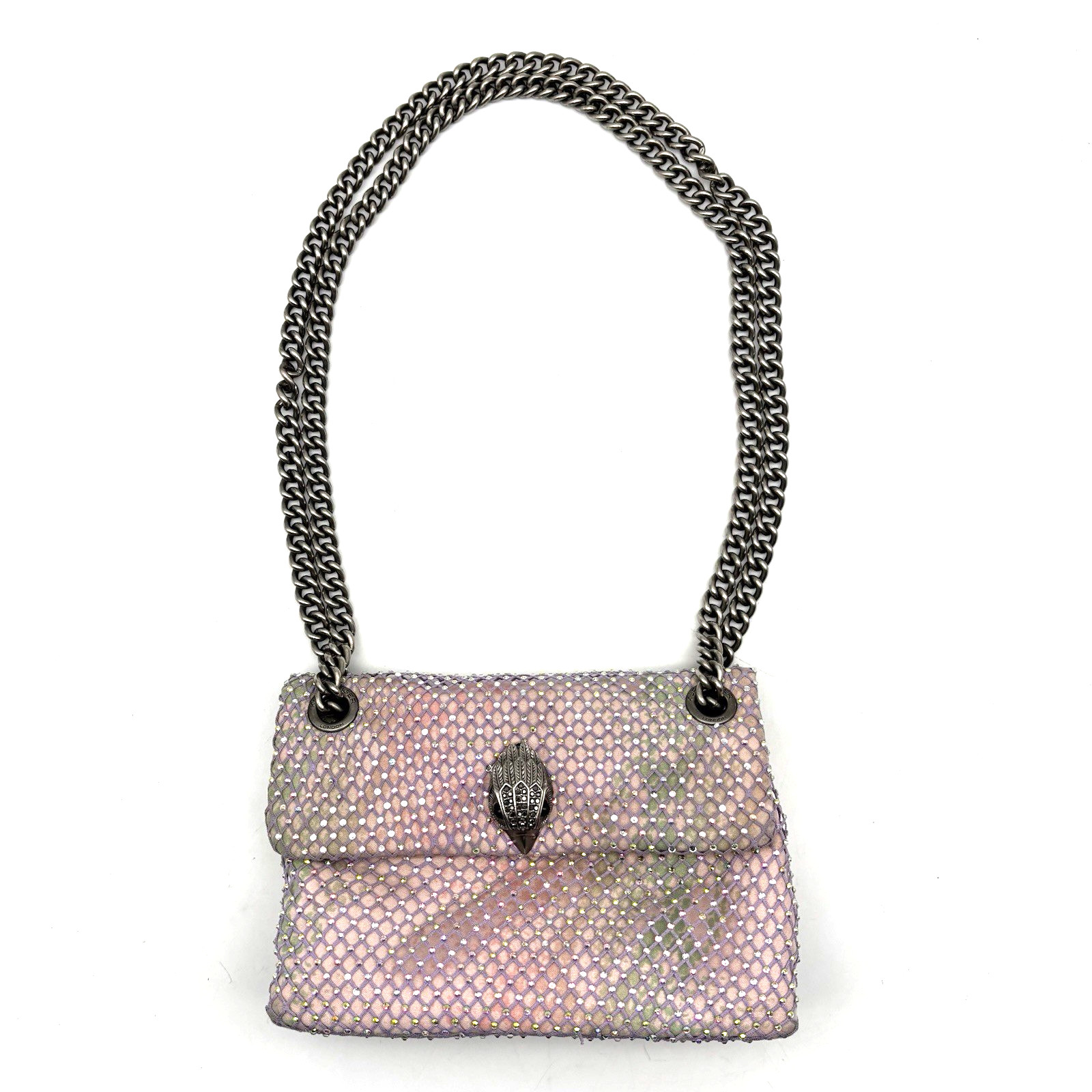 Kurt Gieger Mini Kensington Pink w/ Swarovski Rhinestone Fishnet Overlay Purse