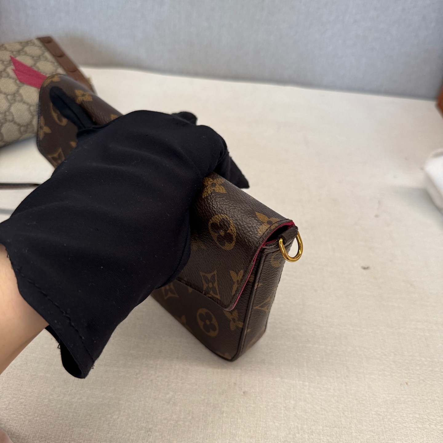 Louis Vuitton Monogram Pochette Felicie Normal Brown Coated Canvas Crossbody Bag