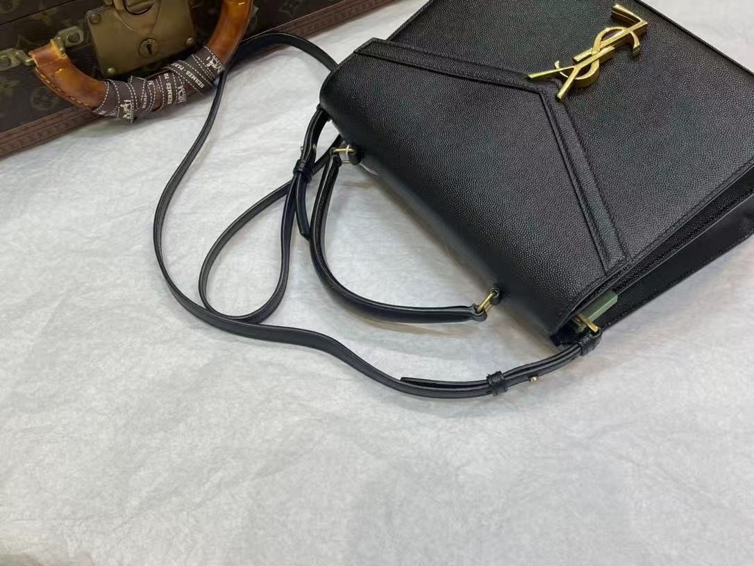 YSL yves saint laurent cassandra top handle shoulder bag black 100%authentic