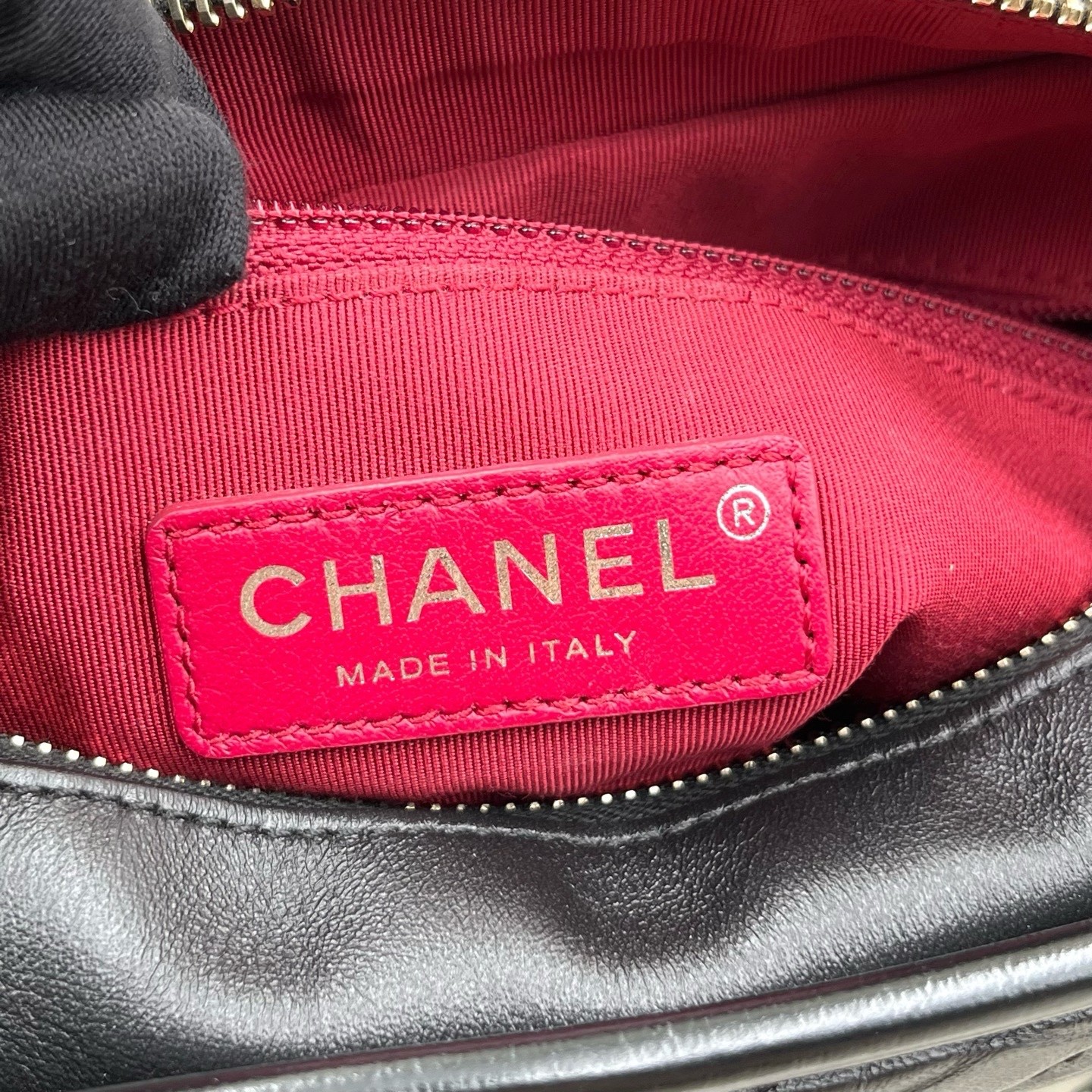 Chanel 19A Gabrielle Small Black Calfskin Gabrielle Hobo Bag