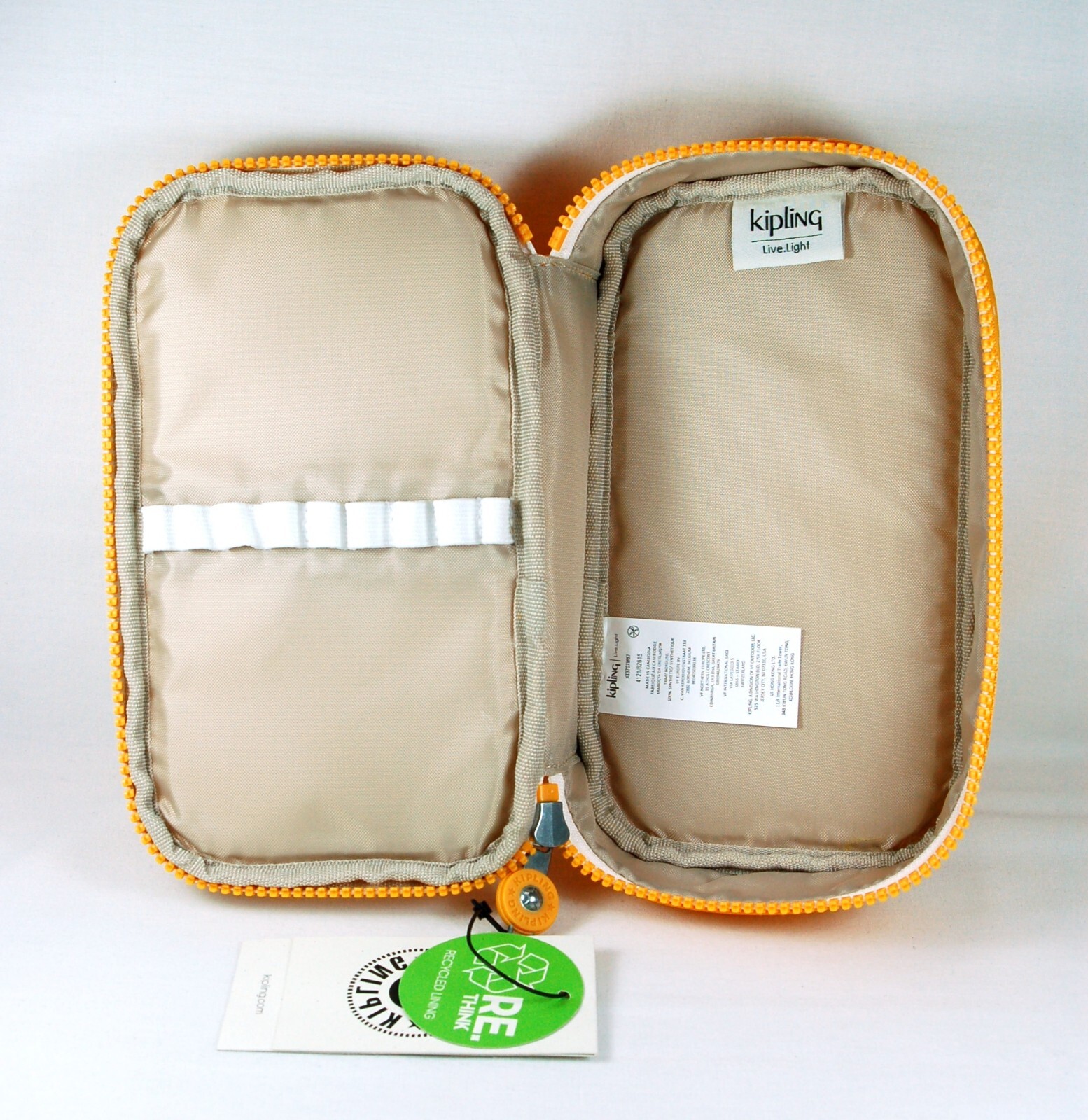 Last One! NWT Kipling 50-PENS CASE “Soft Dot Yellow” & Bag Charm Key Ring STK#A