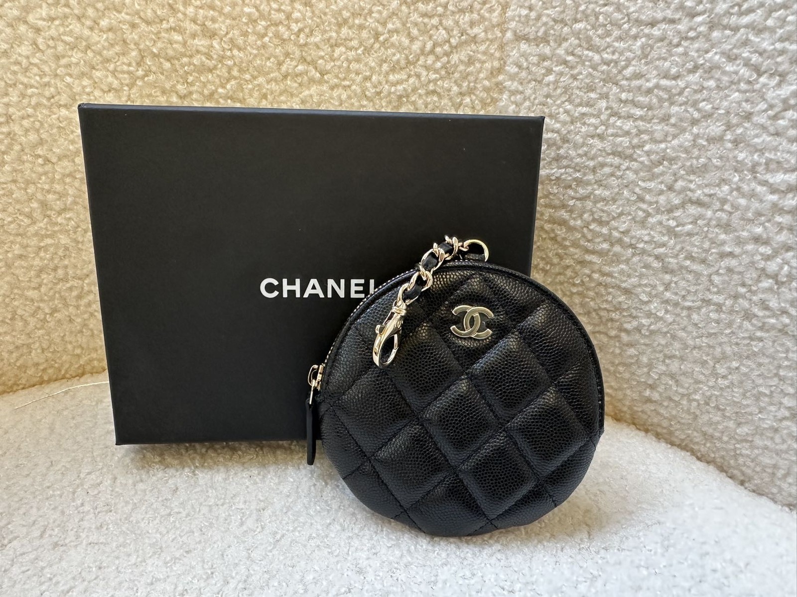 CHANEL Classic Quilted Mini Black Caviar Leather Coin Purse Duty Paid