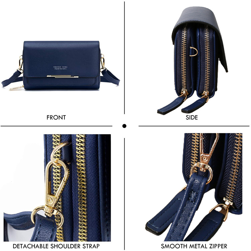 Leather Large Capacity Multifunctional Shoulder Clutch Crossbody Bag Phone Purse