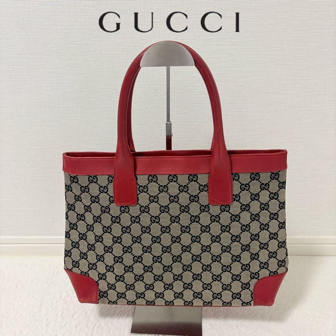 GUCCI 002-1119 204961 Handbag Canvas Leather Brown GG Supreme A4 from Japan
