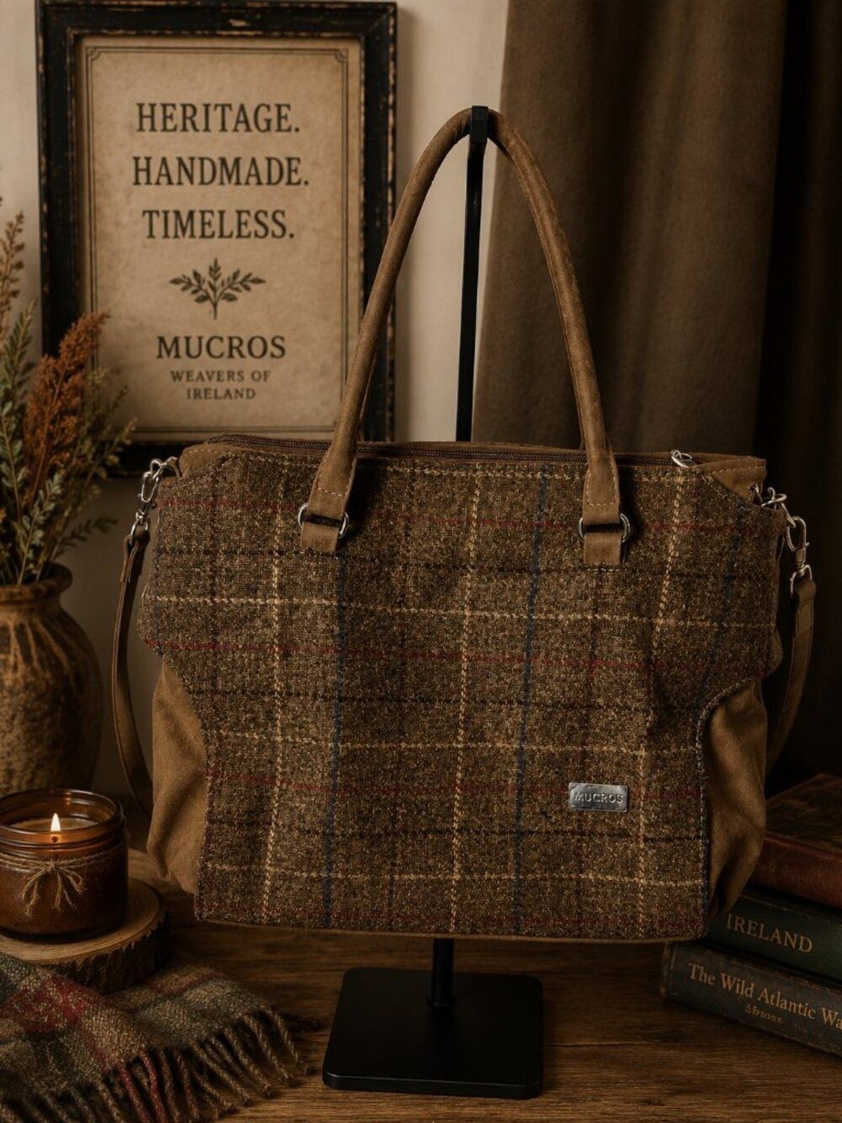 Mucros Weavers Emily handbag, made from 100% Irish wool
