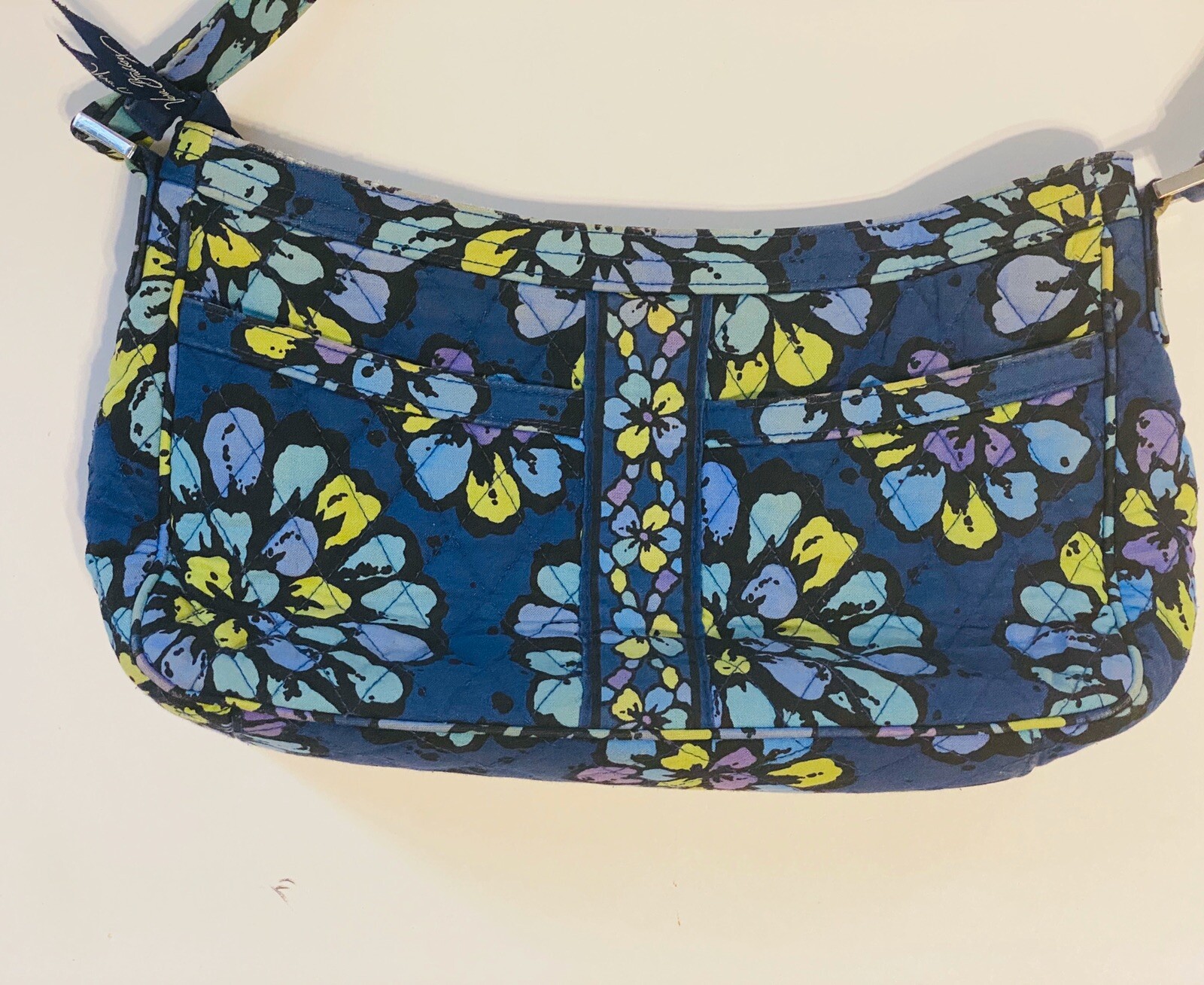 Vera Bradley Indigo Pop Purse Blue Floral Shoulder Handbag