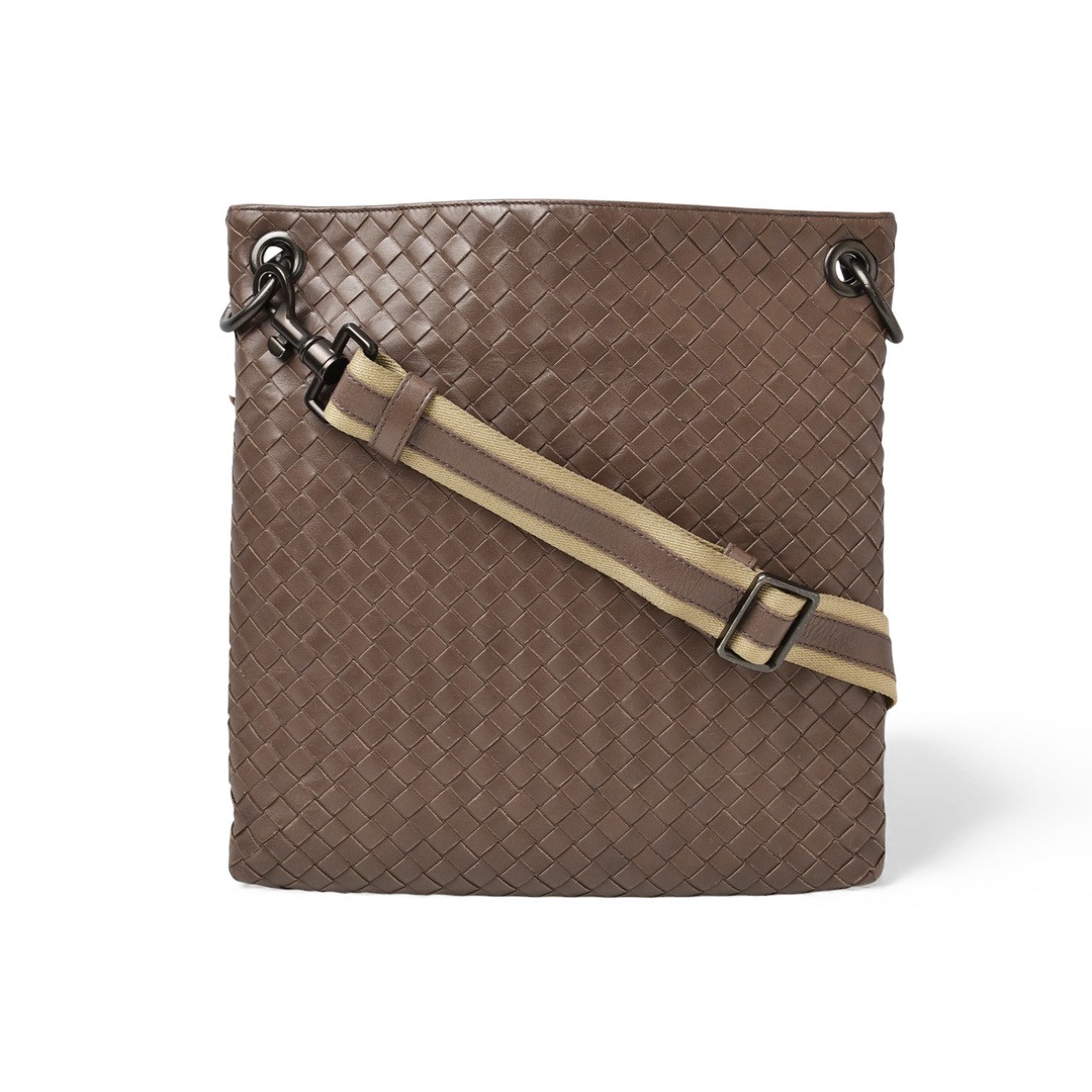 Bottega Veneta Crossbody Bag Leather Unisex Light Brown Pre-owned From Japan
