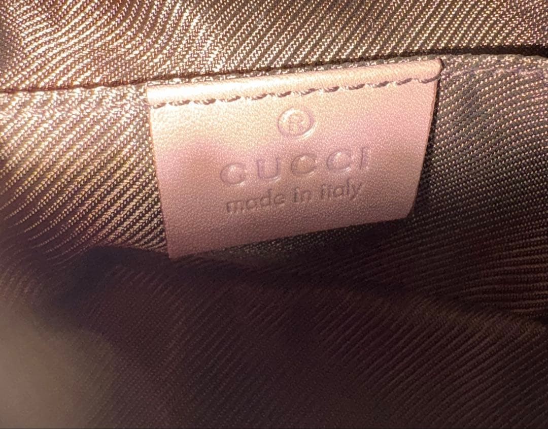 GUCCI Canvas Leather Pouch Women Auth 3.54 x 5.90 x 2.75inch