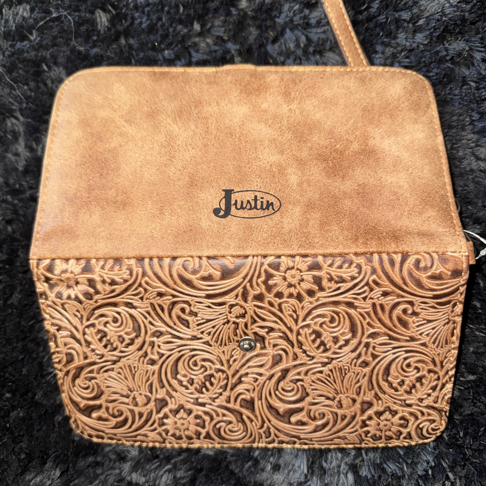 NWT! Justin Western tooled Floral Concealed Carry Handbag W/ Wallet & Gunmetal