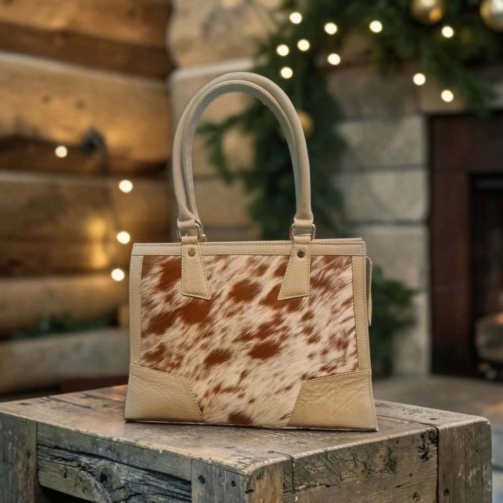 Genuine Cowhide Hair On Leather Tote Bag Women’s Western Handbag Shoulder Purse