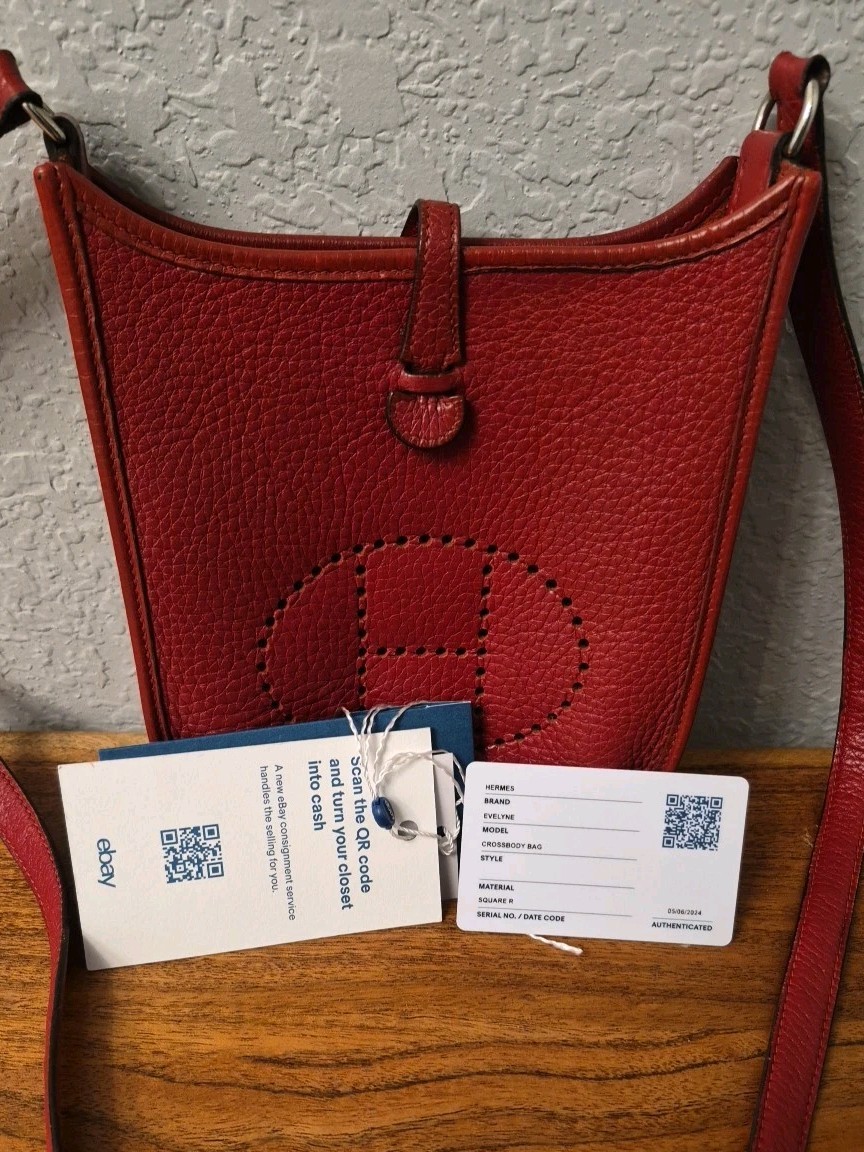 Hermes Mini Evelyne TPM 16 Leather Rouge H ⬛️ R 2014