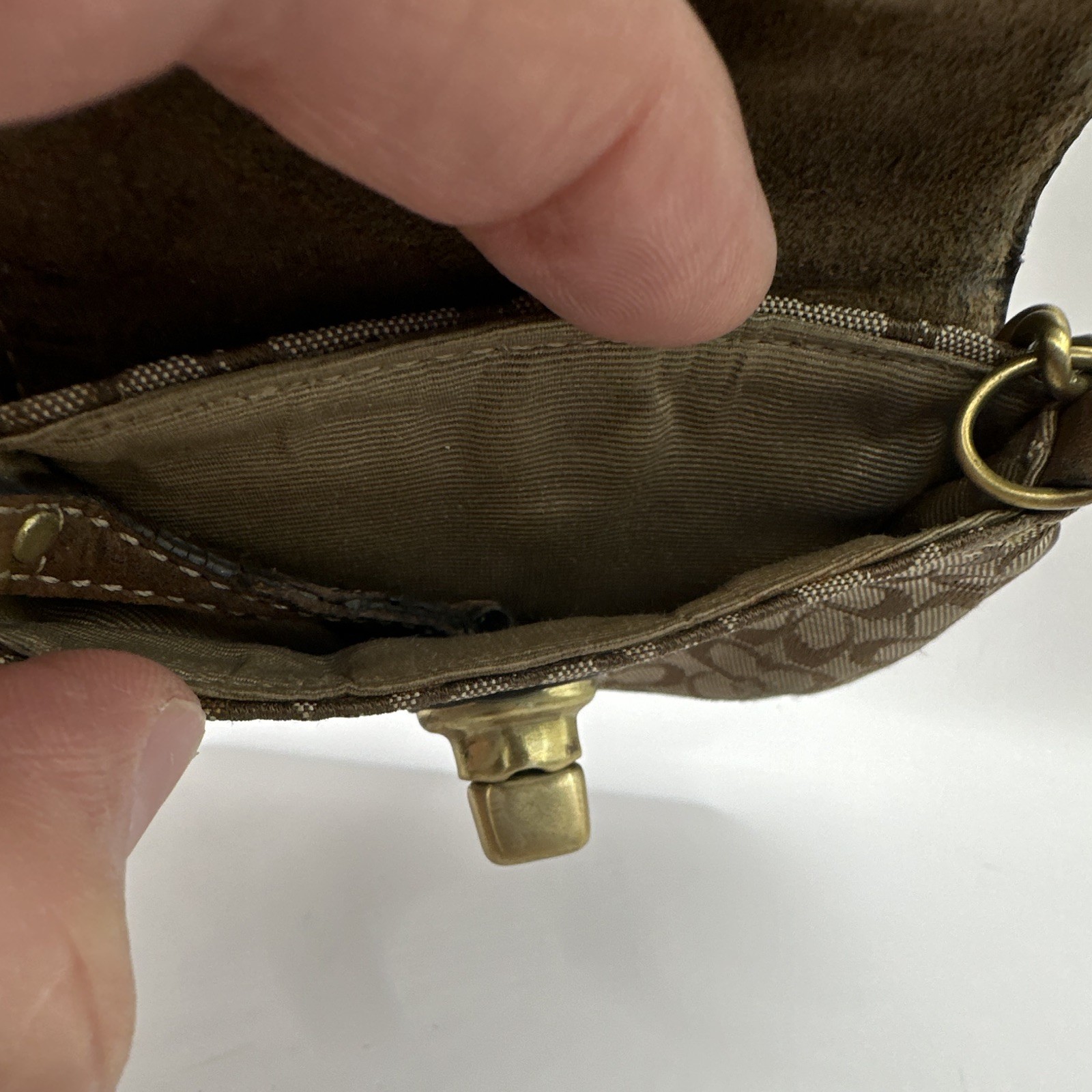 Coach Micro Soho Bag Charm Suede/Leather Brass Turn-Lock Vintage 2006 Bag