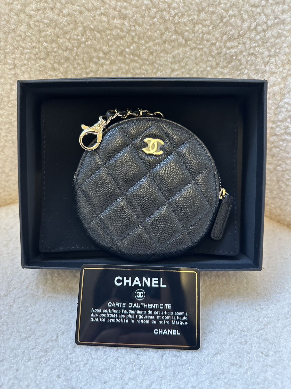 CHANEL Classic Quilted Mini Black Caviar Leather Coin Purse Duty Paid