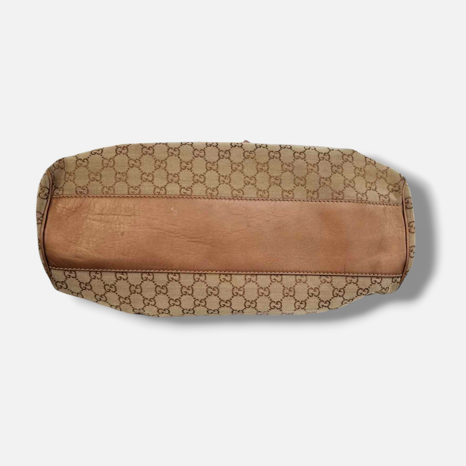 Gucci Women Brown Sukey GG Logo Canvas Shoulder Monogram Tote Bag