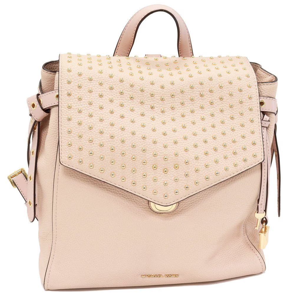 Michael Kors Bristol Medium Studs Backpack Leather Pink with Box Women’s #TKB108