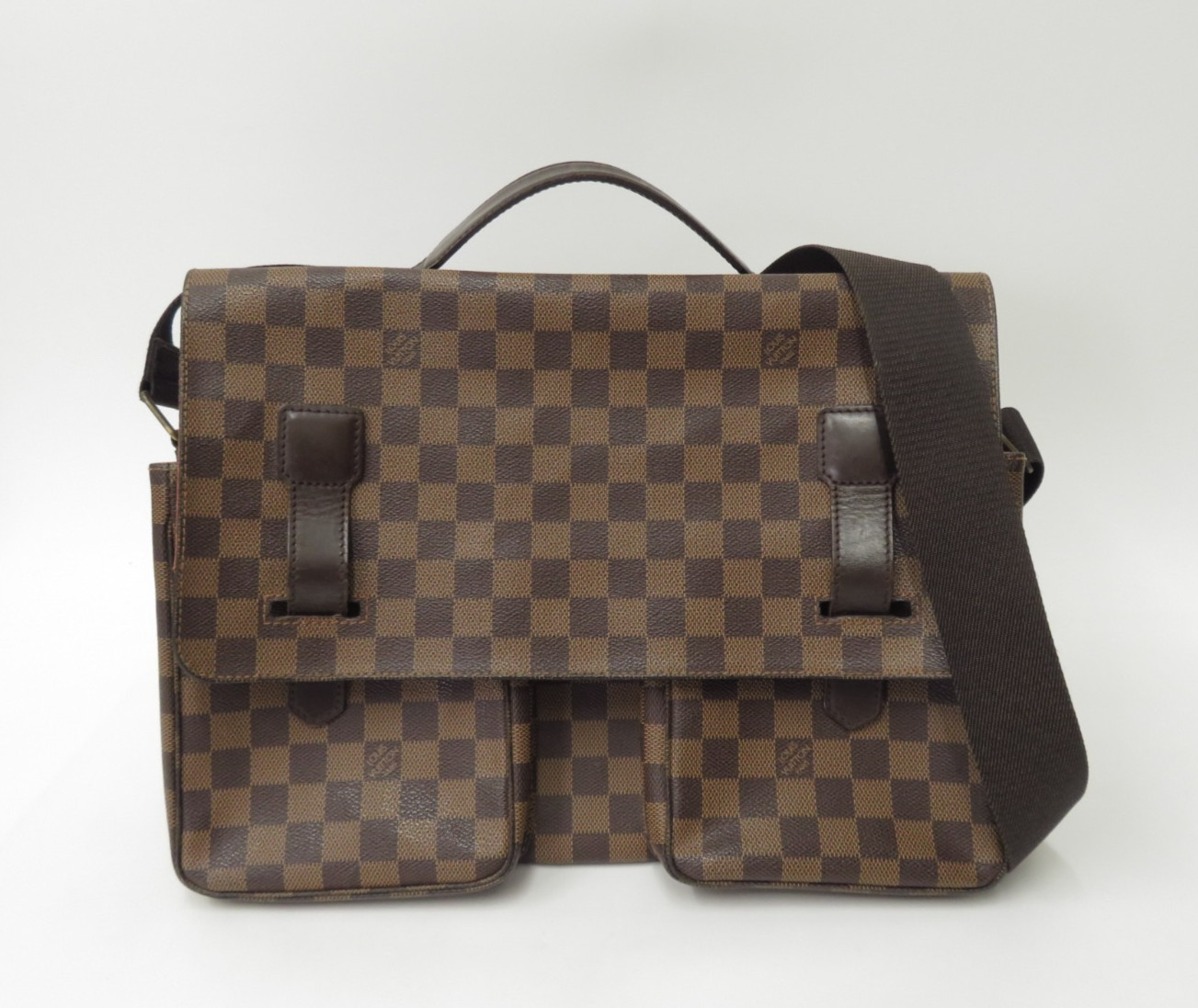 Authentic Louis Vuitton Damier Ebene Broadway Shoulder Bag Crossbody F#46596