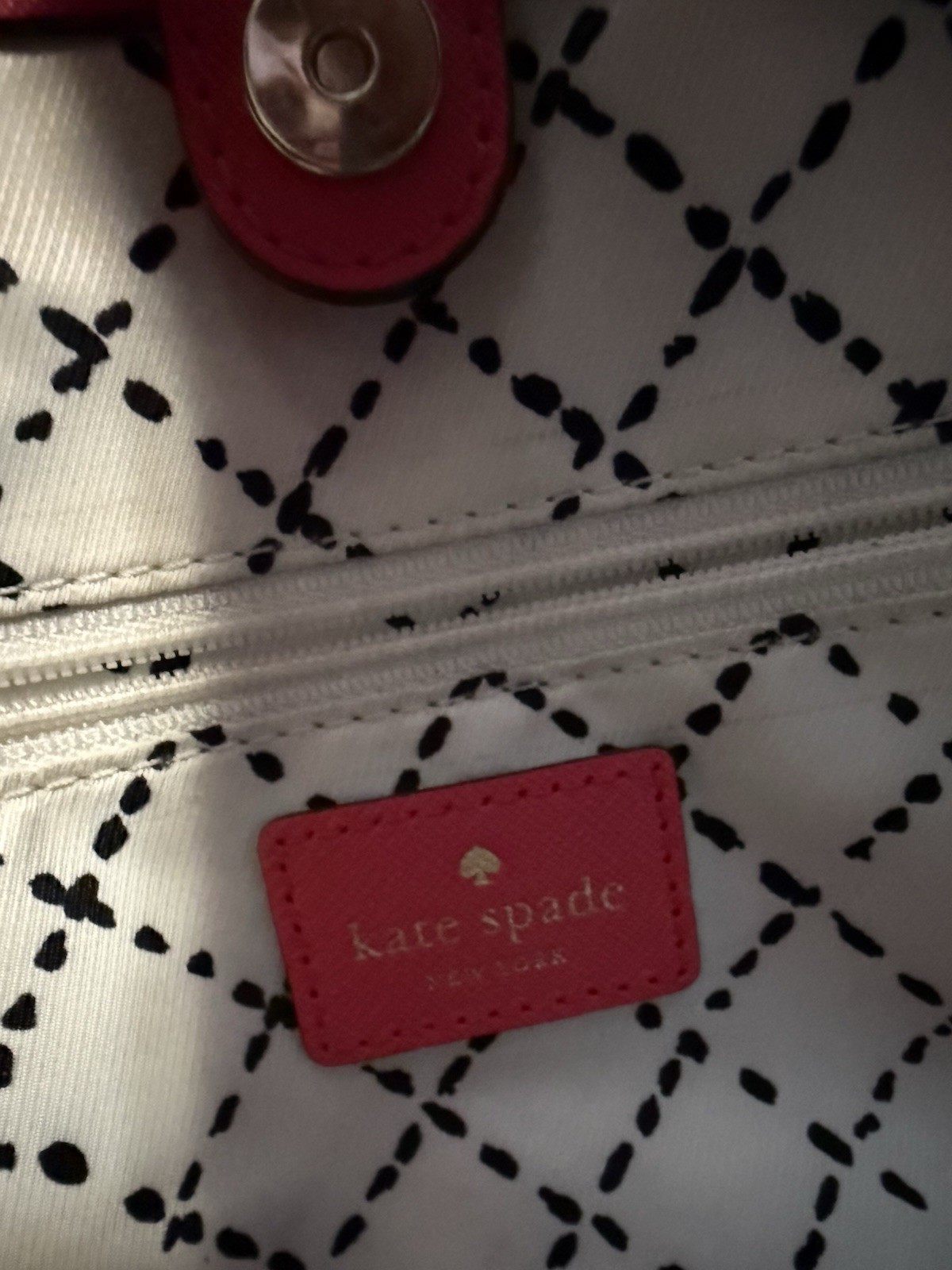 Kate Spade New York Pink Satchel Zip Top Double Handle Gold Hardware Charm