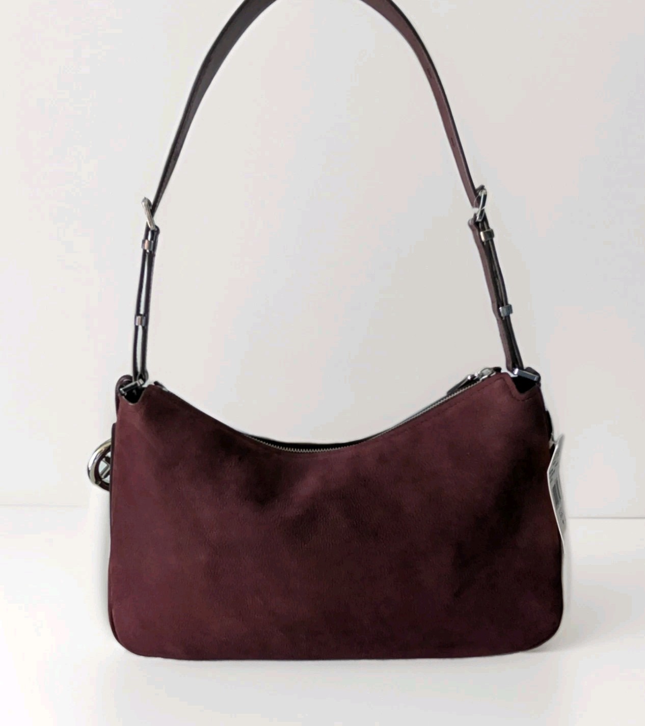 NWT Michael Kors Nolita Medium Nubuck Shoulder Bag Oxblood Burgundy Suede Purse
