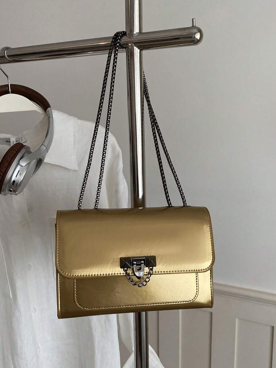 Mini Quilted PU Leather Crossbody Bag Women Chain Shoulder Square Handbag