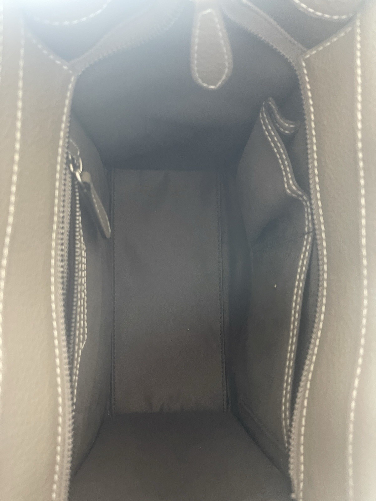 Celine Luggage Mini Shopper Handbag Taupe Calfskin