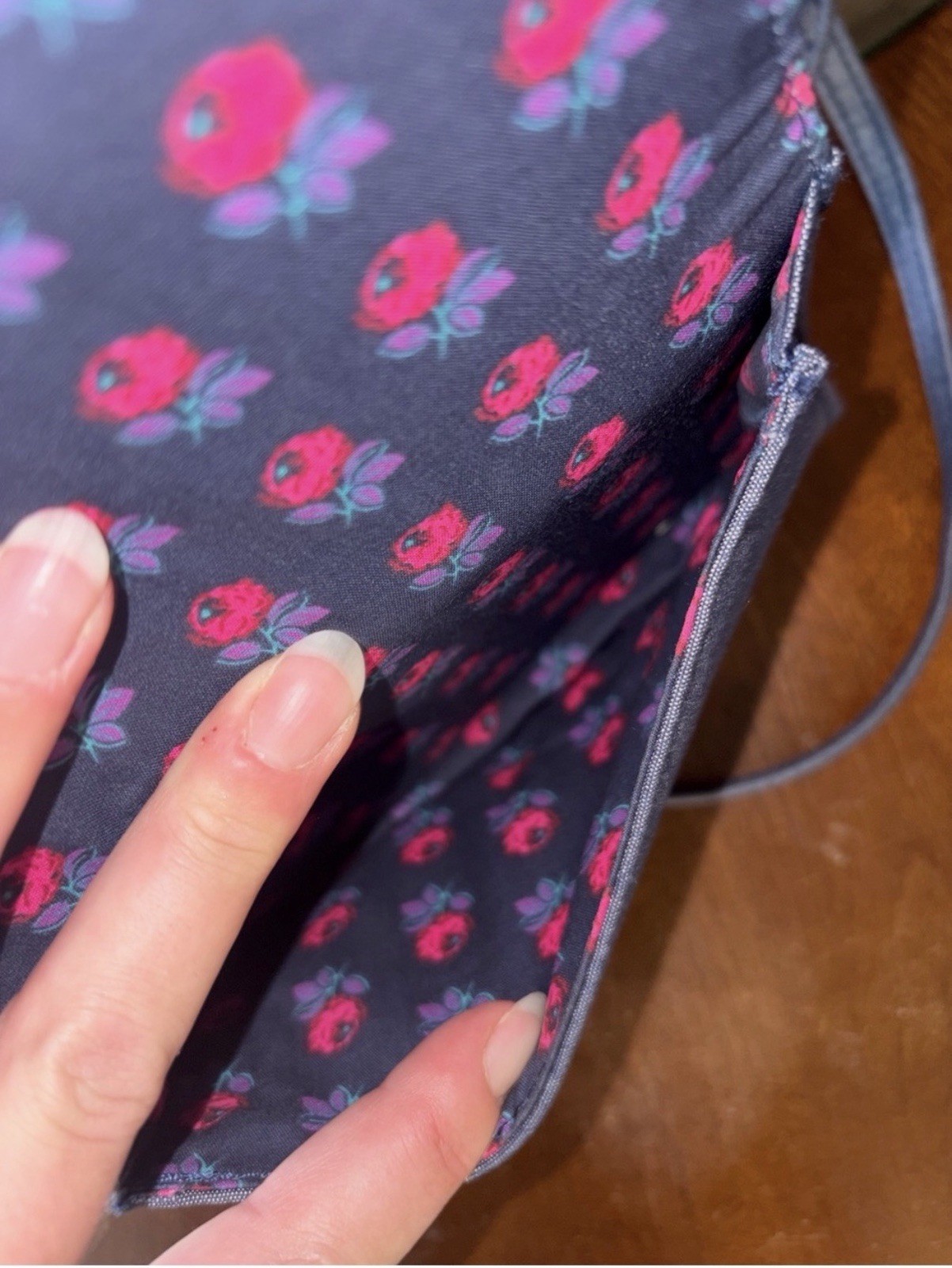 Vera Bradley Denim Moonlight Navy 3-in1 All in One Crossbody Bag Wallet