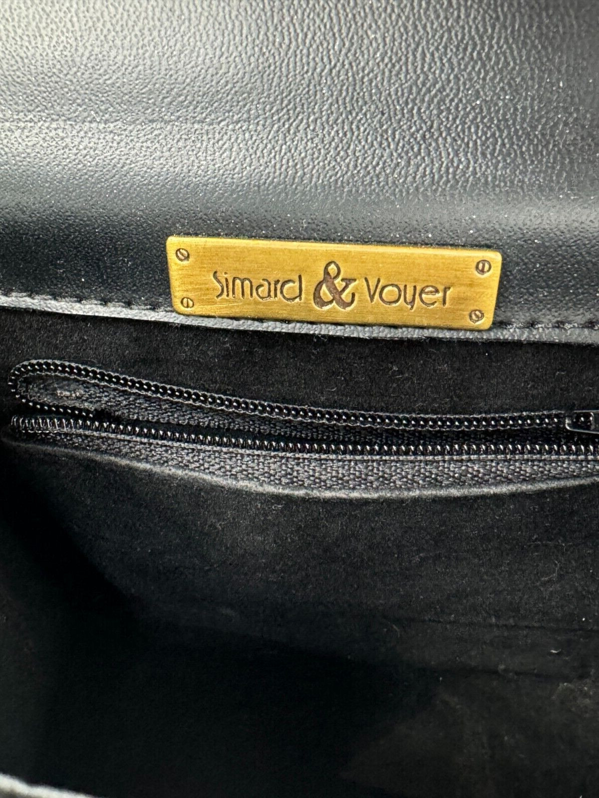 VTG 70s SIMARD & Voyer Black Snake Effect Leather Crossbody Bag Shoulder Purse