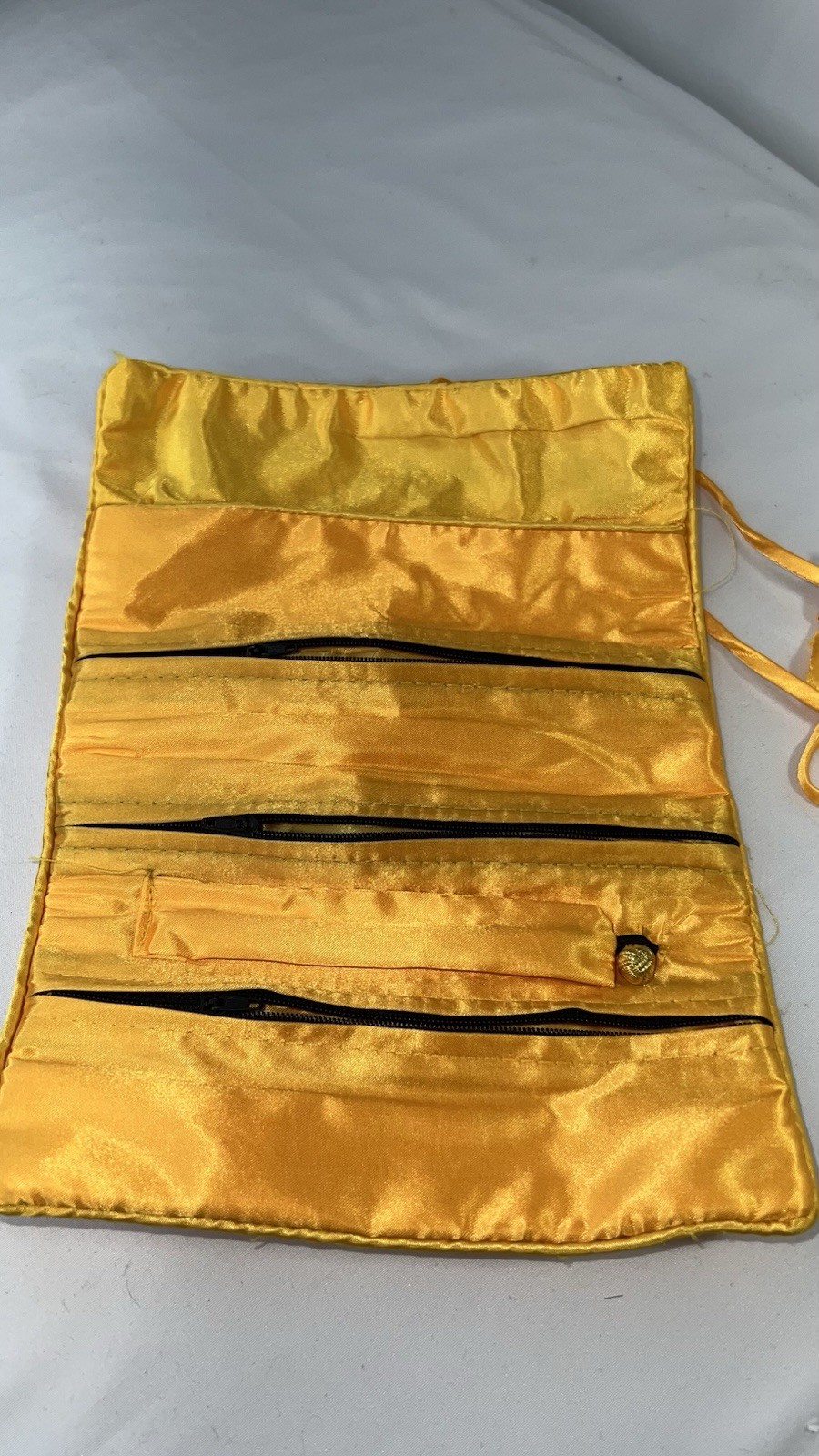 Oriental Silk Pouch Embroidery Yellow