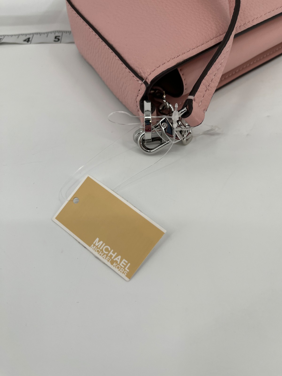 Michael Kors Bryant Pochette Smokey Rose Pebbled Leather Convertible Snap Bag