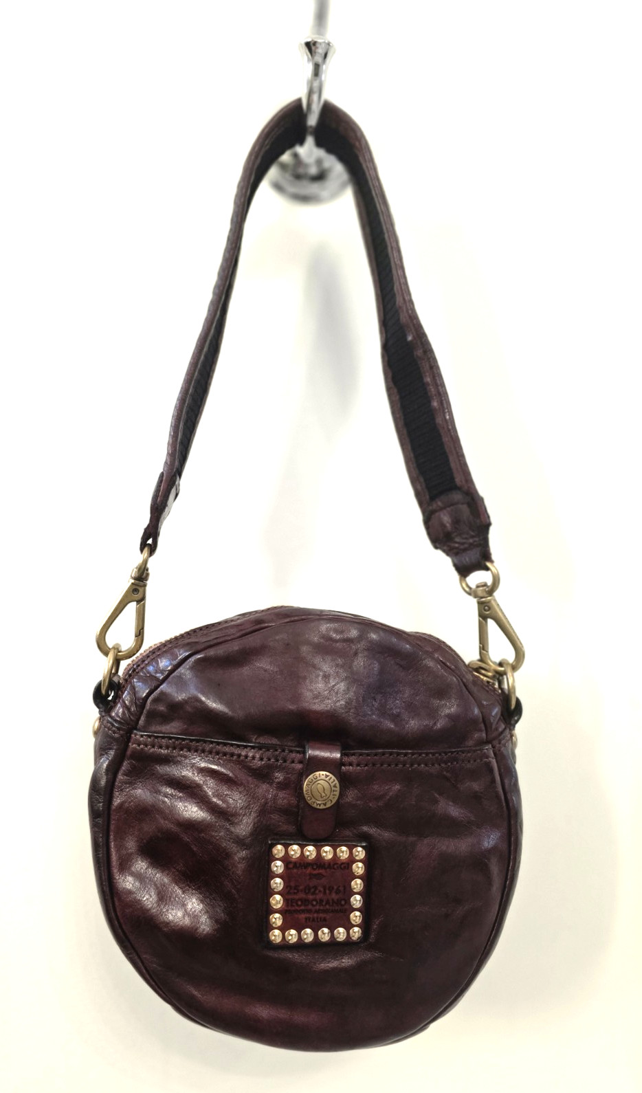NEW Campomaggi Centarius Purple Brown Leather Crossbody Shoulder Bag + 3 STRAPS