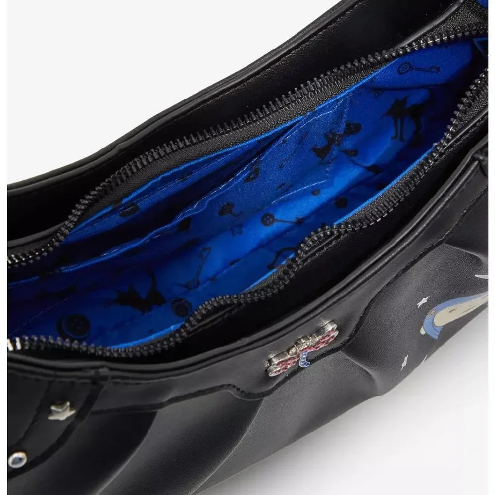 Coraline Shoulder Bag Glow In The Dark Purse Handbag Zipper Closure Black Laika
