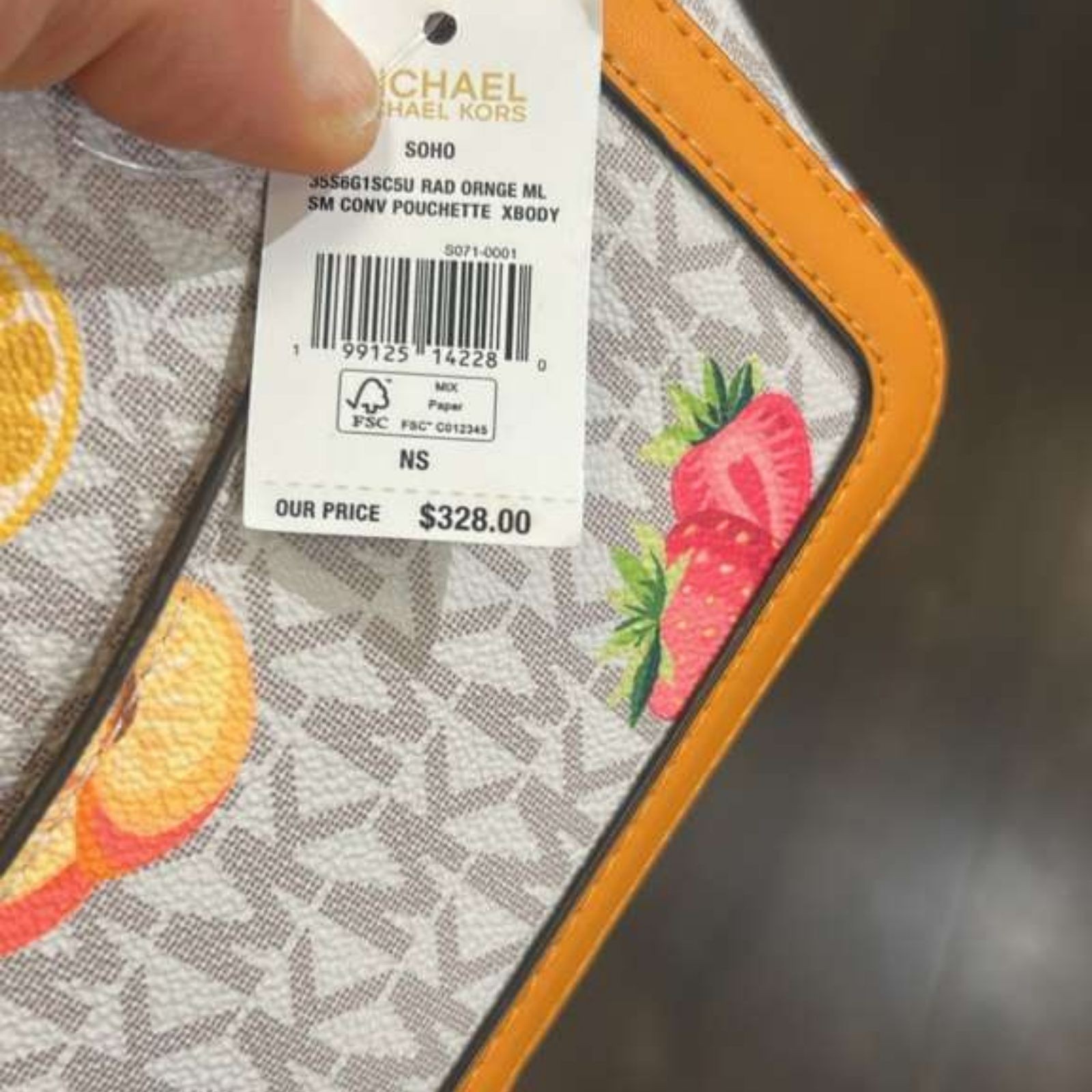 Michael Kors Soho Women SM Printed Logo Convertible Crossbody Bag Radiant Orange