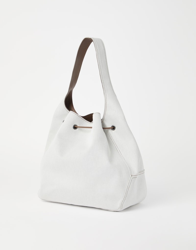 BRUNELLO CUCINELLI WOMEN’S OFF WHITE COTTON LINEN BAG MSRP $3135