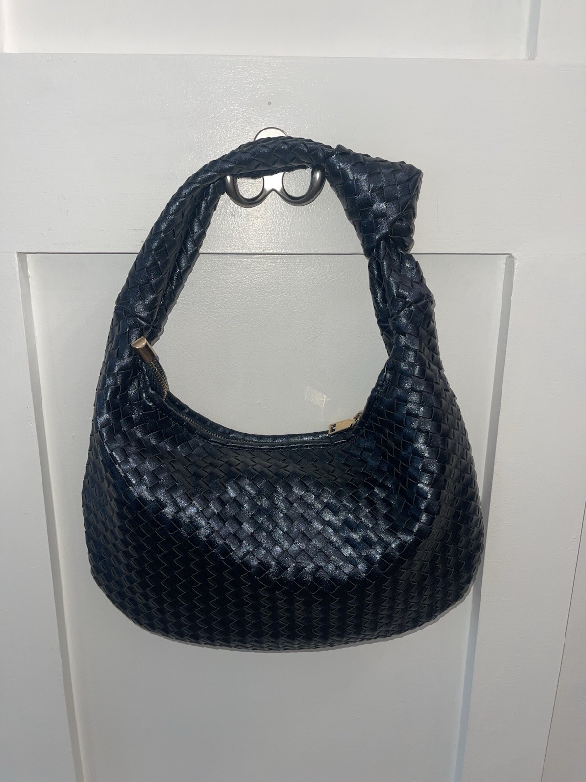 Melie Bianco Brigitte Shoulder Bag Blue/gray metallic Shimmer