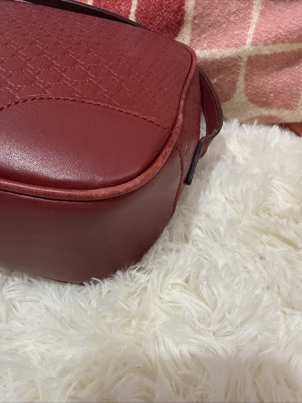 Gucci Microshima GG Red Unisex Crossbody Bag 16x21x6cm