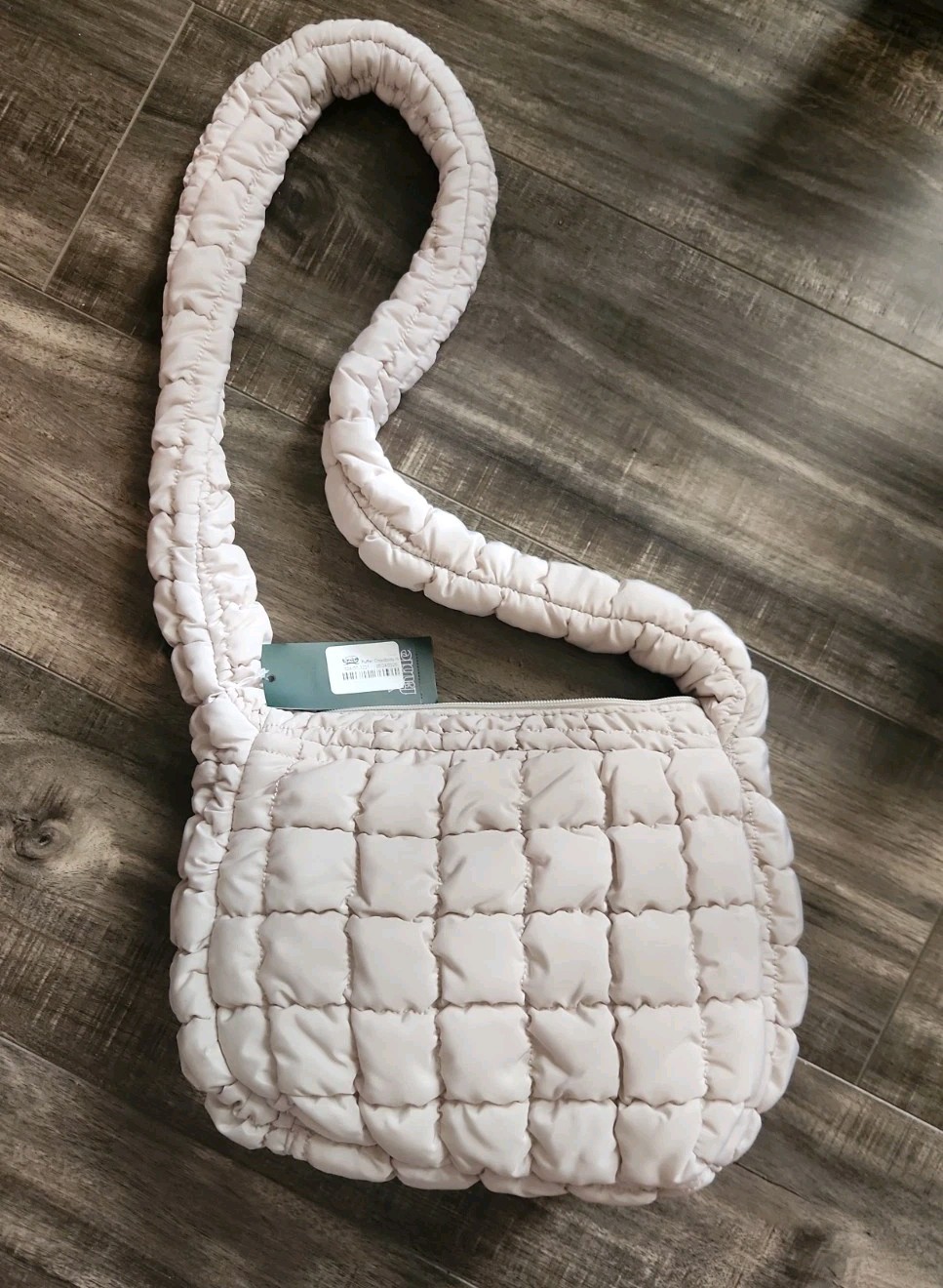 WILD FABLE Quilted Puffer Tote Bag shoulder Purse beige Large Big