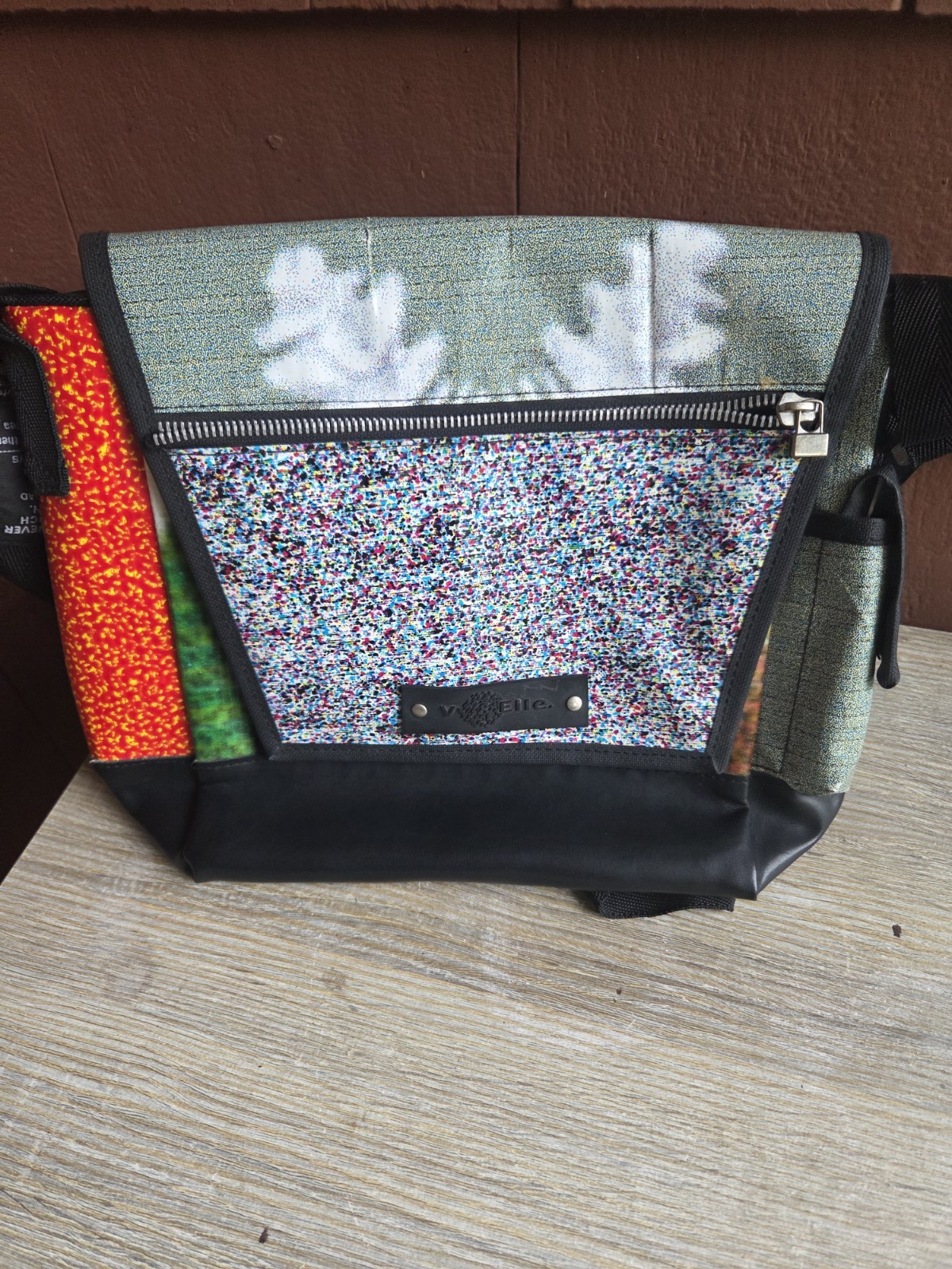 Vy & Elle Messenger Bag Medium Multicolor Recycled Billboard Vinyl Crossbody