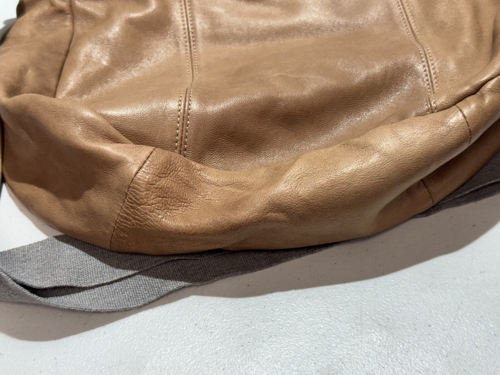 BRUNELLO CUCINELLI GENUINE LEATHER BROWN TAN CROSSBODY SHOULDER PURSE BAG TOTE