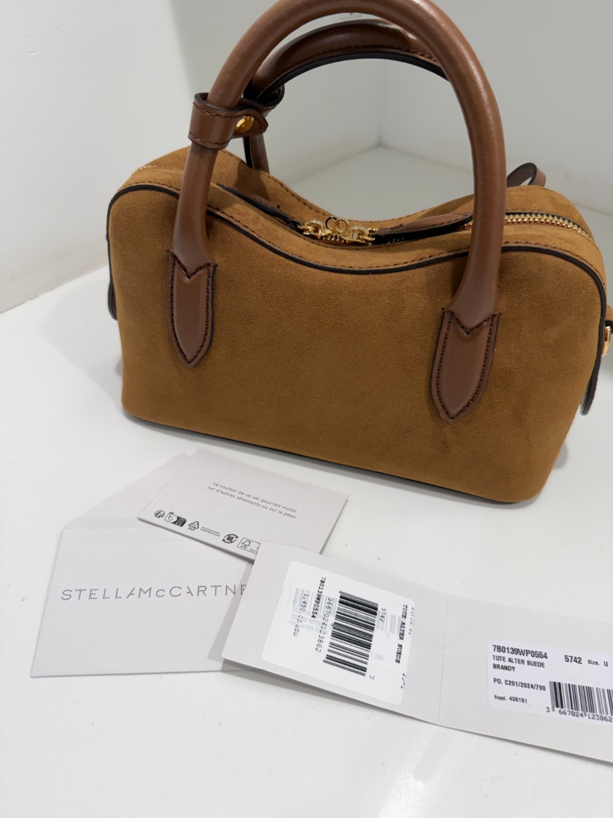 Stella McCartney Tan Suede Mini Satchel. Brand New With Tags. Beautiful Bag