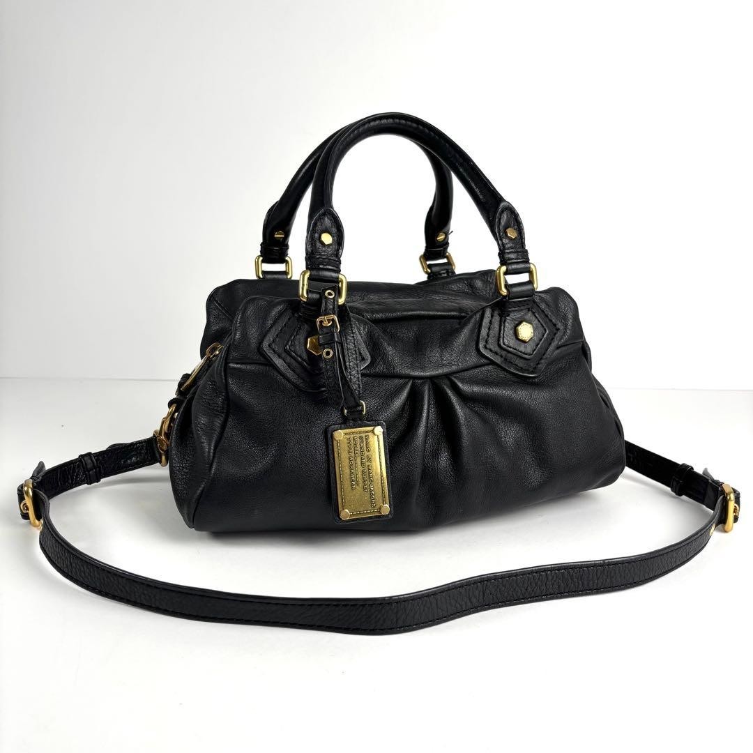 Marc Jacobs Classic Q Baby Groovy 2way Shoulder Bag Handbag Black Auth Y2K e69
