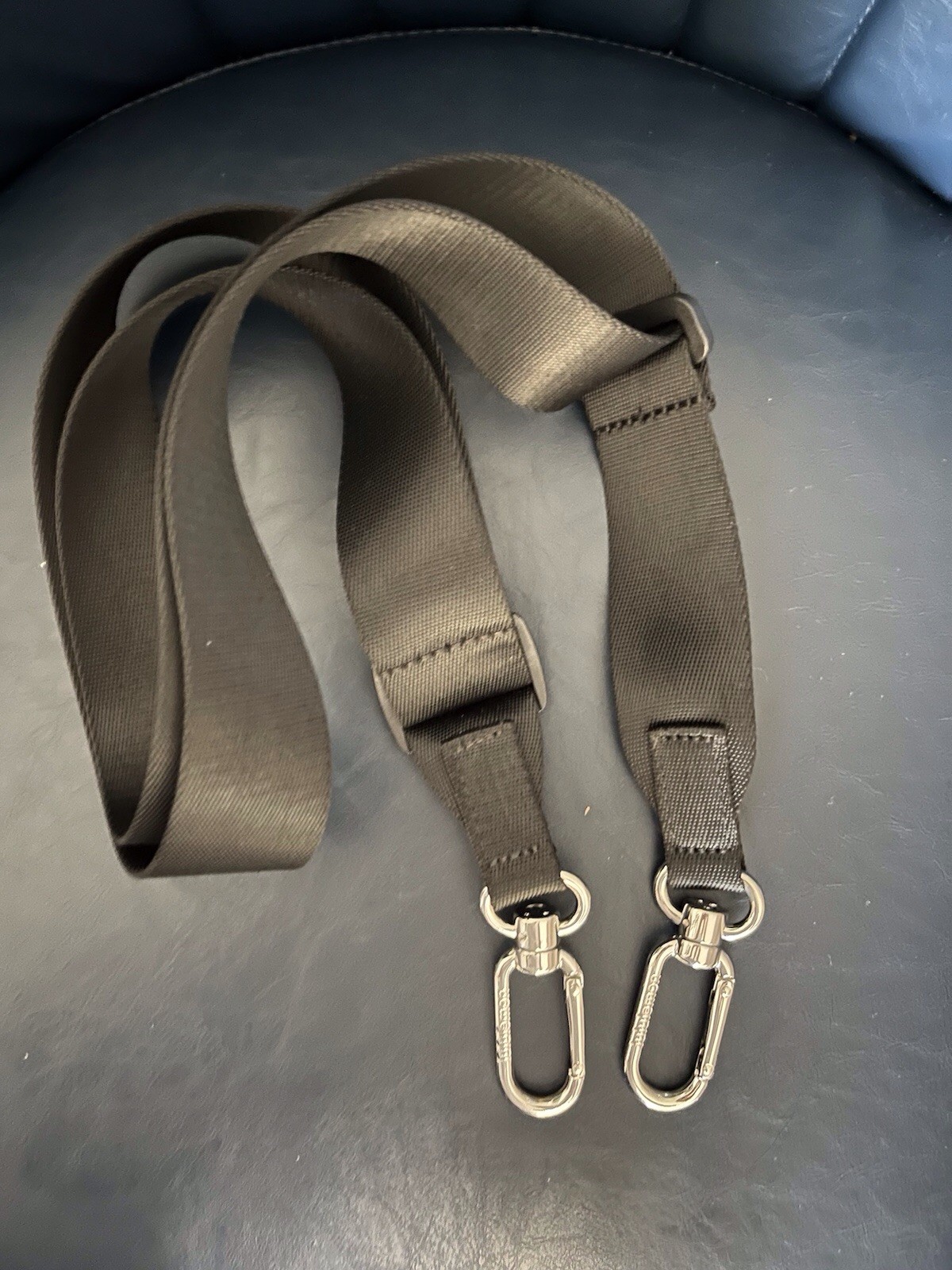 Lululemon Carabiner 12” Heavy Duty Black Strap Adjustable Silver Hardware