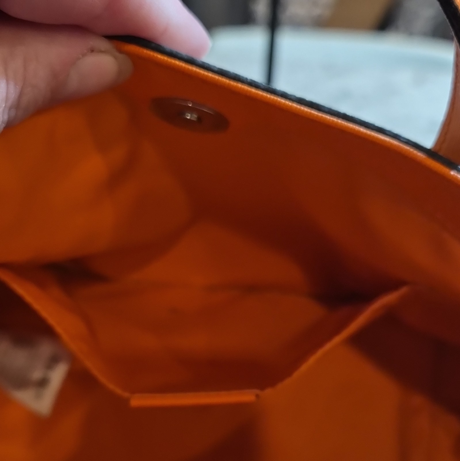 Gucci GG Monogram Butterfly Print Small Tote Bag Orange Leather Double Handles