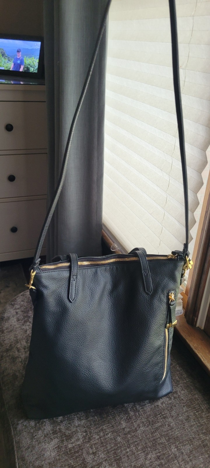 K. Slade Jesse Tote Black Pebbled Leather Shoulder Bag Crossbody Satchel