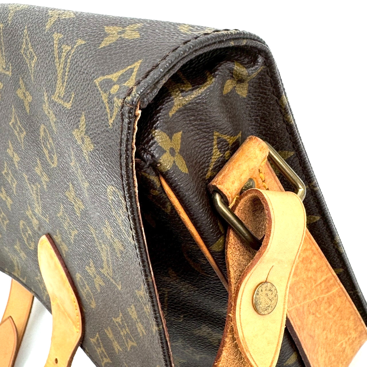 Louis Vuitton Monogram Cartouchiere Shoulder Bag Cross Body 882SL Authentic
