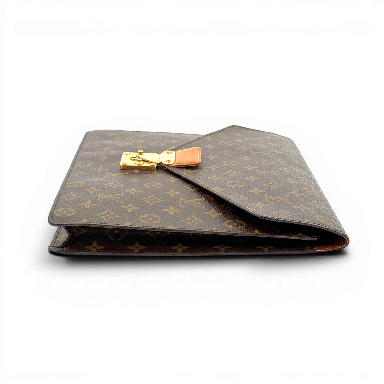 LOUIS VUITTON Porte Documents Senateur Monogram Canvas Brown Briefcase M53335