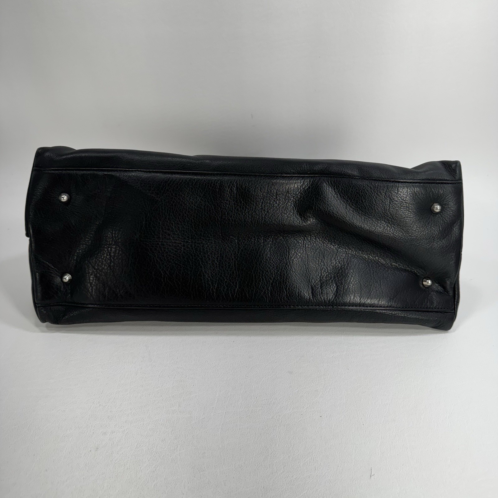 Renato Angi Venezia Black Leather Handbag Purse Rare Made in Italy w/ Strap