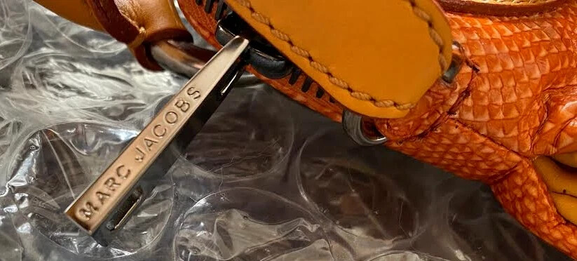 1 MARC JACOBS BAG PURPLE JEN or ORANGE CECILIA Leather snake embossed $1,400 NWT