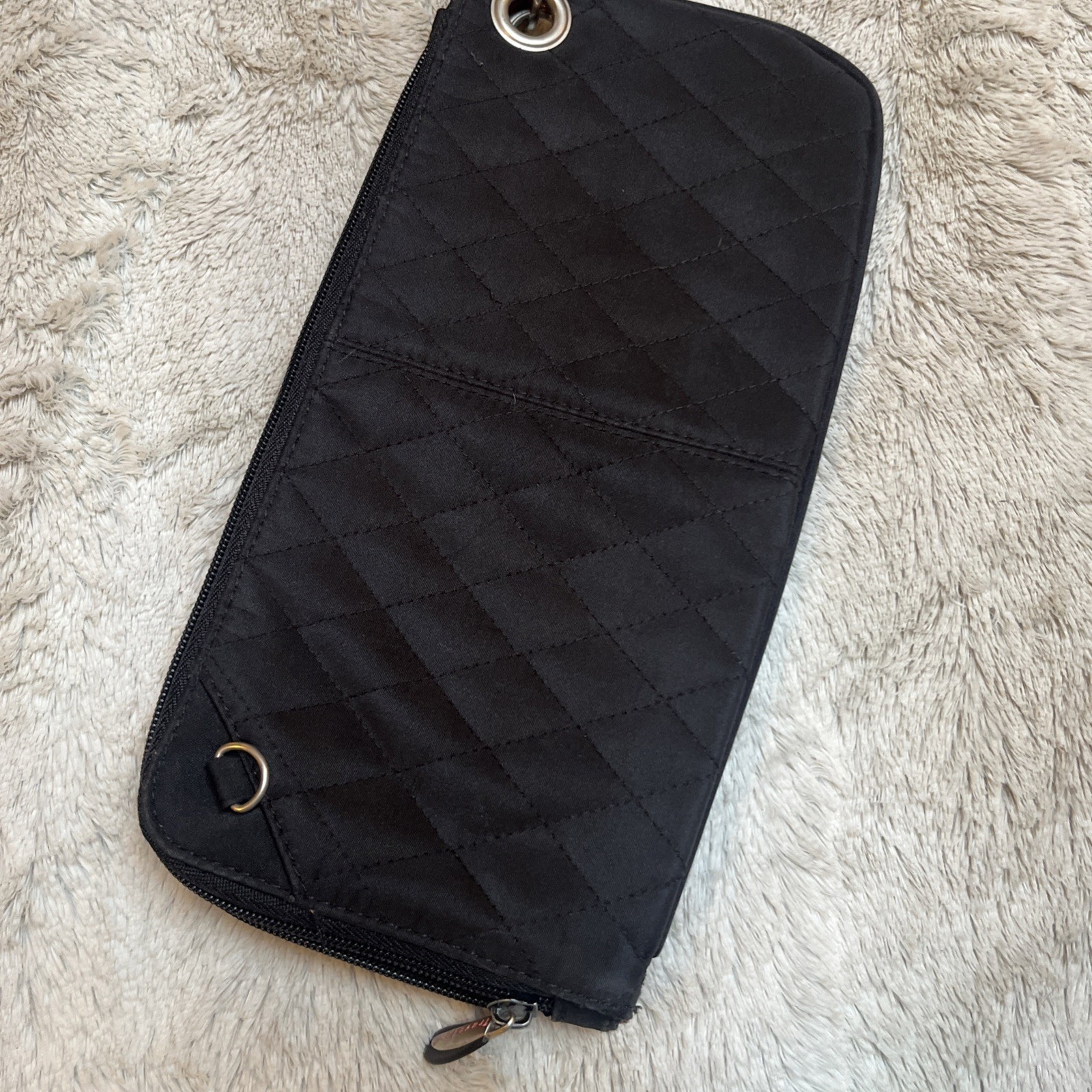 Travelon Convertible Document Card Wallet Wristlet Safe T Bag Black RFID